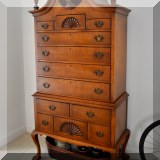F32. Charak Furniture maple high boy with 12 drawers. 81”h x 42”w x 20”d 